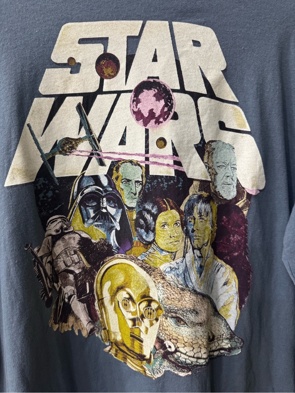 MAD Engine Star Wars Tee in Gray with Multicolor Character Art